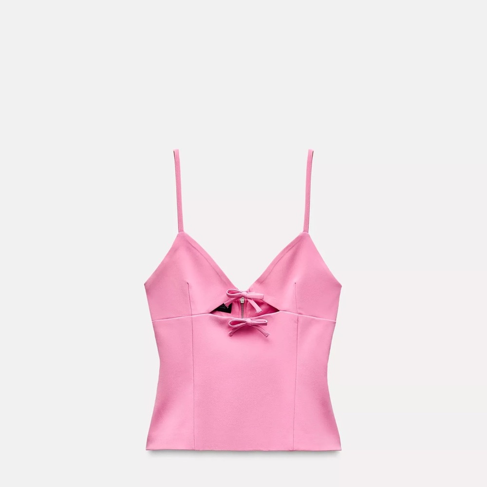 Zara Pink Bow Detail Top
